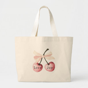 Grand Tote Bag L'amour est dans l'air Joy Cerises