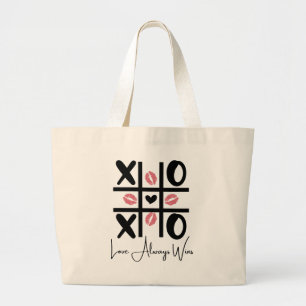 Grand Tote Bag L'amour gagne toujours - Saint Valentin mignon Tic