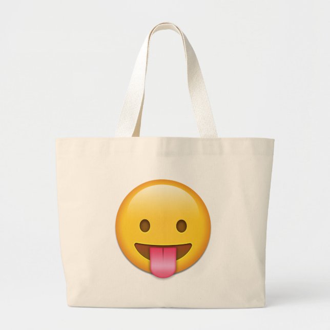 Grand Tote Bag Langue- Emoji effronté (Devant)