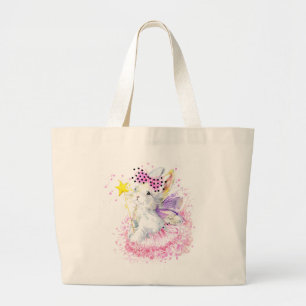 Grand Tote Bag Lapin de fée d'aquarelle