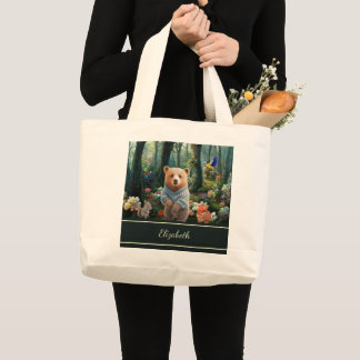 Grand Tote Bag Lapin de miel et ours de boo