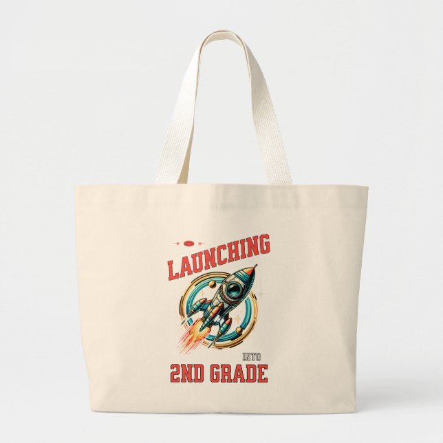 Grand Tote Bag Launching into 2nd Grade -Back to School  (Devant)