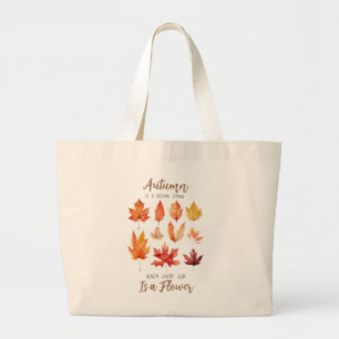 Grand Tote Bag L'automne est le deuxième printemps - Feuilles d'a