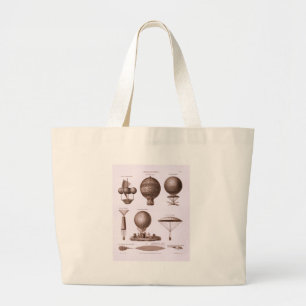 Grand Tote Bag Le ballon à air chaud historique conçoit l'image