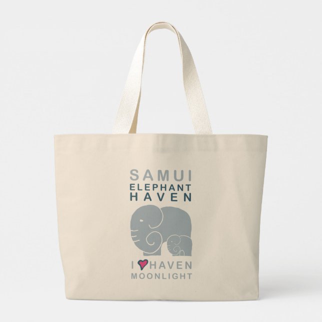 Grand Tote Bag Le bébé géant des éléphants fourre-tout (Dos)