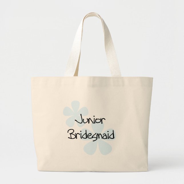 Grand Tote Bag Le bleu fleurit la demoiselle d'honneur de Jr. (Devant)