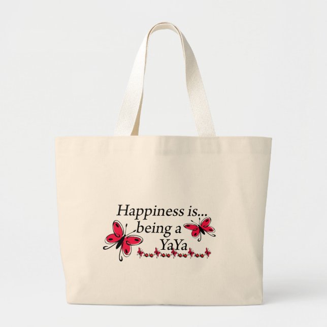 Grand Tote Bag Le bonheur est un PAPILLON de YaYa (Devant)