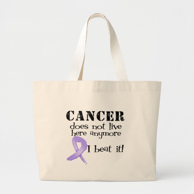 Grand Tote Bag Le cancer ne vit plus ici (Devant)