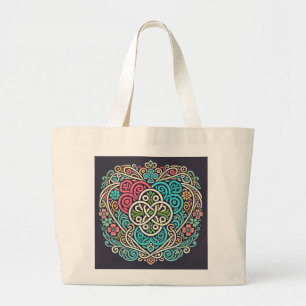 Grand Tote Bag Le coeur celtique de Grey