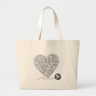 Grand Tote Bag Le crochet exprime Fourre-tout grand (BW)