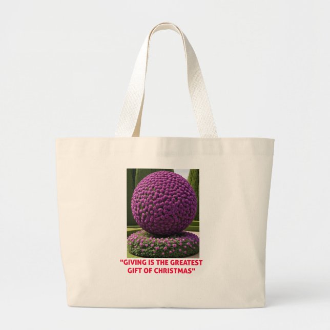 Grand Tote Bag Le don est le plus grand don de Noël (Devant)