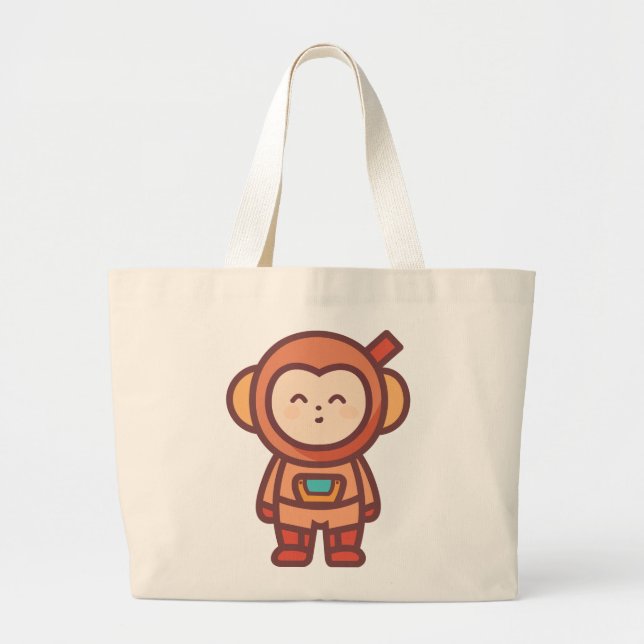 Grand Tote Bag Le Mal Du Singe Rencontre L'Aventure Cosmique (Devant)