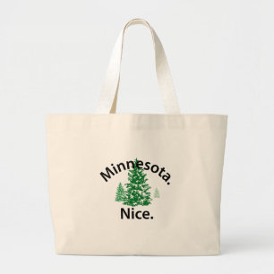 Grand Tote Bag Le Minnesota Nice.  Période ! (texte noir)