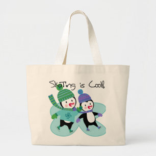 Grand Tote Bag Le patinage de pingouins est frais