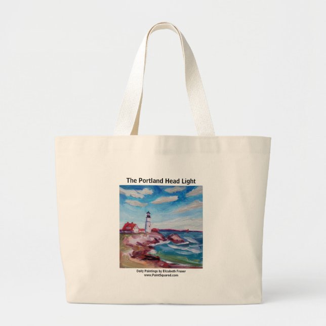 Grand Tote Bag Le phare principal de Portland • Le Maine • (Devant)