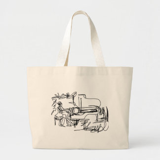 Grand Tote Bag Le pianiste - thème de piano