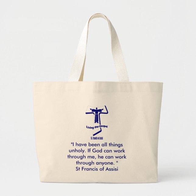 Grand Tote Bag Le St Francis de la citation d'Assisi (Devant)