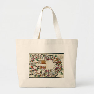 Grand Tote Bag Le style dansant des danseurs Noble Aztèque