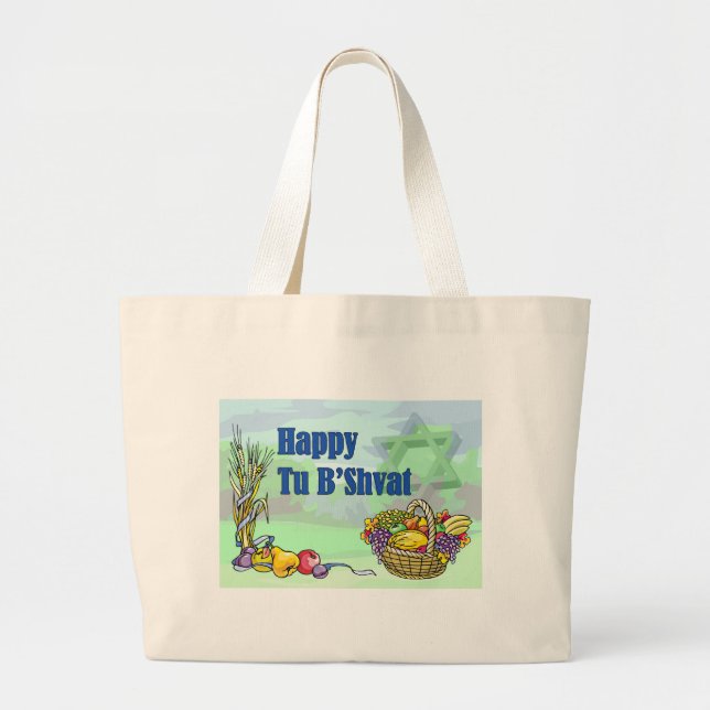 Grand Tote Bag Le TU heureux B'Shvat (Devant)