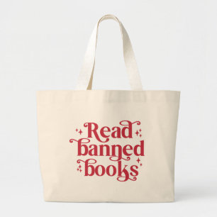 Grand Tote Bag Lecteur de livres interdits amateurs de lecture