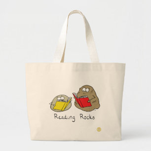 Grand Tote Bag Lecture Rocks Joli dessin pour enfants
