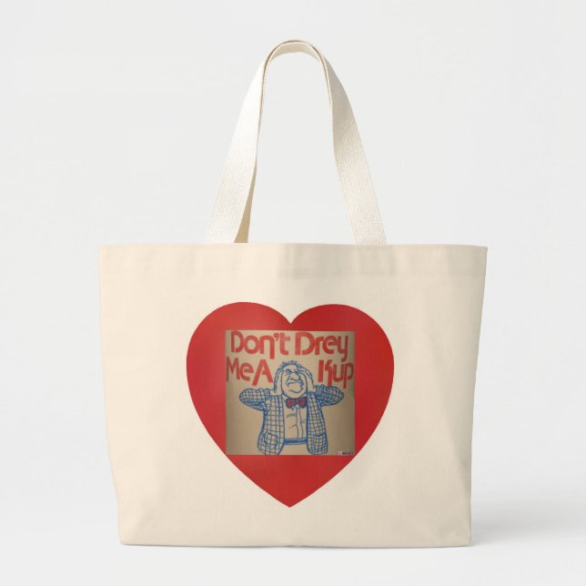 Grand Tote Bag L'énonciation Yiddish ne font pas Drey j'un Kup (Devant)