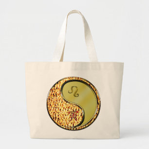 Grand Tote Bag Léo et tigre métallique