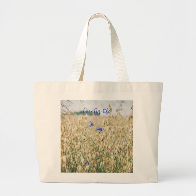 Grand Tote Bag Les champs d'été ensoleillés (Devant)