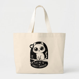 Grand Tote Bag Les Chats Sont Les Compagnons Appropriés