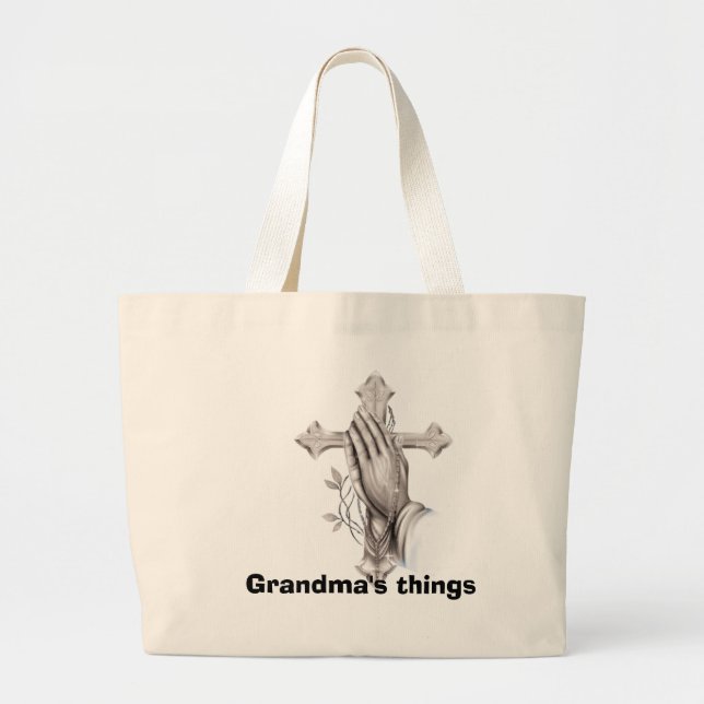 Grand Tote Bag Les choses de la grand-maman (Devant)