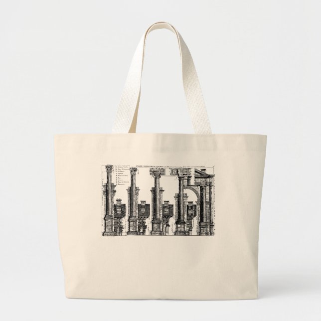 Grand Tote Bag Les cinq classes d'architecture, 1725 (Devant)