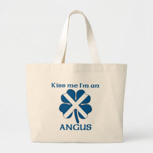 Grand Tote Bag Les écossais personnalisés m'embrassent que je