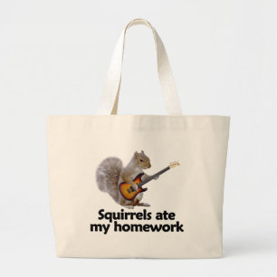 Grand Tote Bag Les écureuils ont mangé mon travail