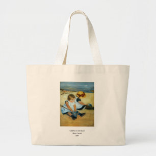 Grand Tote Bag Les enfants de Mary Cassatt sur la plage (1884)