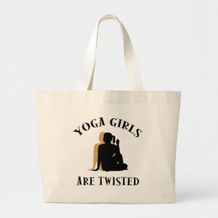 Grand Tote Bag Les filles de yoga sont cadeau tordu