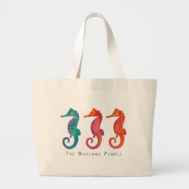 Grand Tote Bag Les gens de la mer (hippocampe d'eau) (Devant)