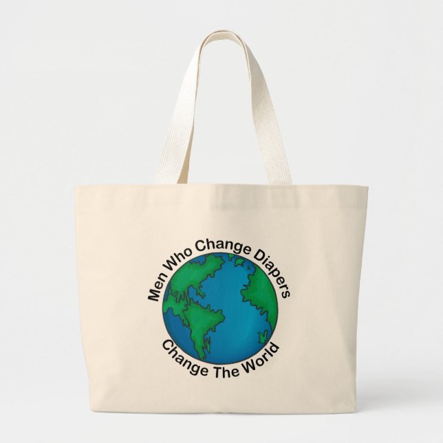 Grand Tote Bag Les hommes qui changent des couches-culottes (Devant)
