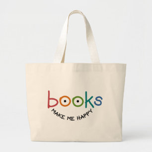Grand Tote Bag Les livres me rendent heureux