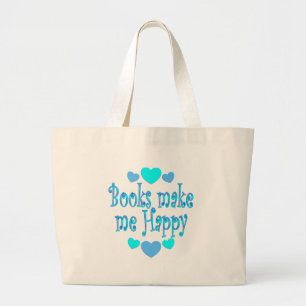 Grand Tote Bag Les livres me rendent heureux