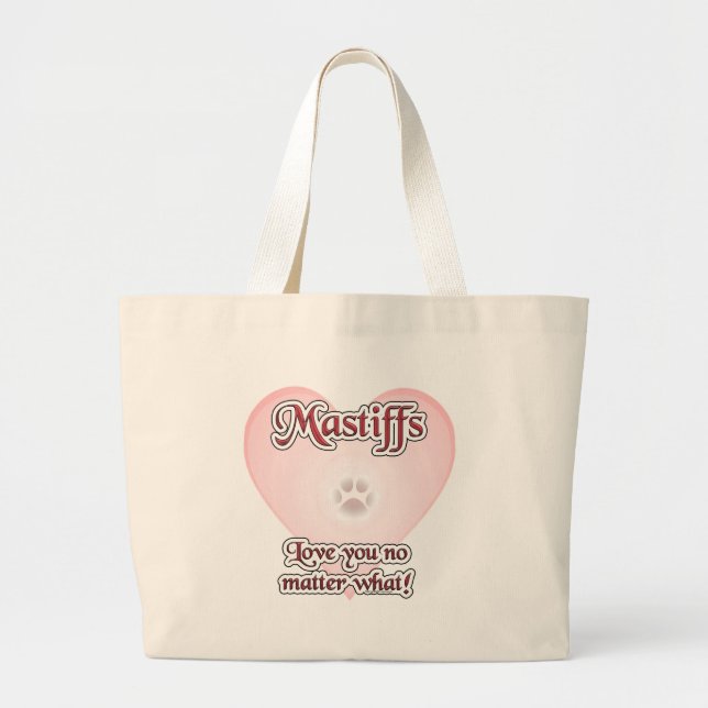 Grand Tote Bag Les Mastiffs Vous Aiment Peu Importe (Devant)