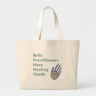 Grand Tote Bag Les Praticiens Du Reiki Ont Des Mains De Guérison
