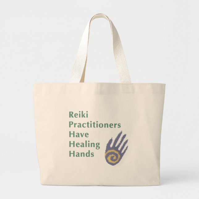 Grand Tote Bag Les Praticiens Du Reiki Ont Des Mains De Guérison (Devant)