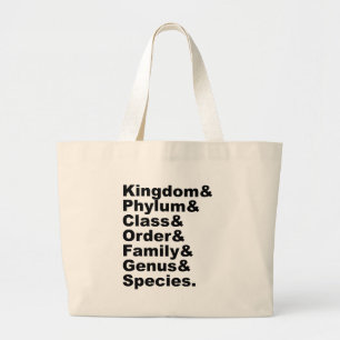 Grand Tote Bag Les sept catégories de la taxinomie biologique