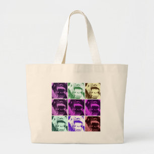 Grand Tote Bag Les visages de Gorilla Pop Art