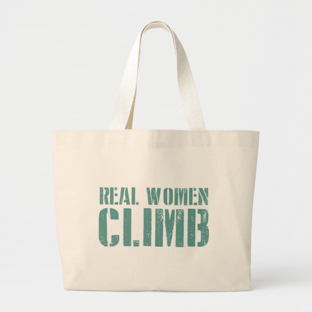 Grand Tote Bag Les vraies femmes grimpent (Devant)