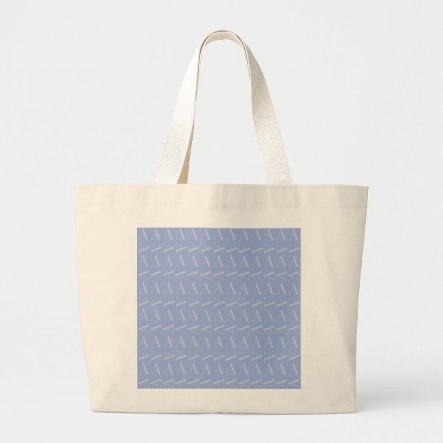 Grand Tote Bag LETTRE INITIALE MONOGRAPHIQUE A Bleu (Devant)