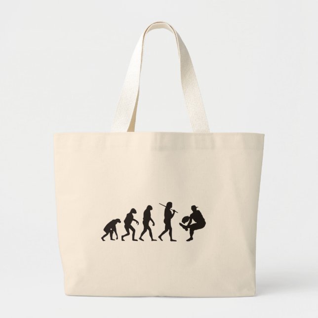 Grand Tote Bag L'Évolution Du Pitcher De Baseball (Devant)