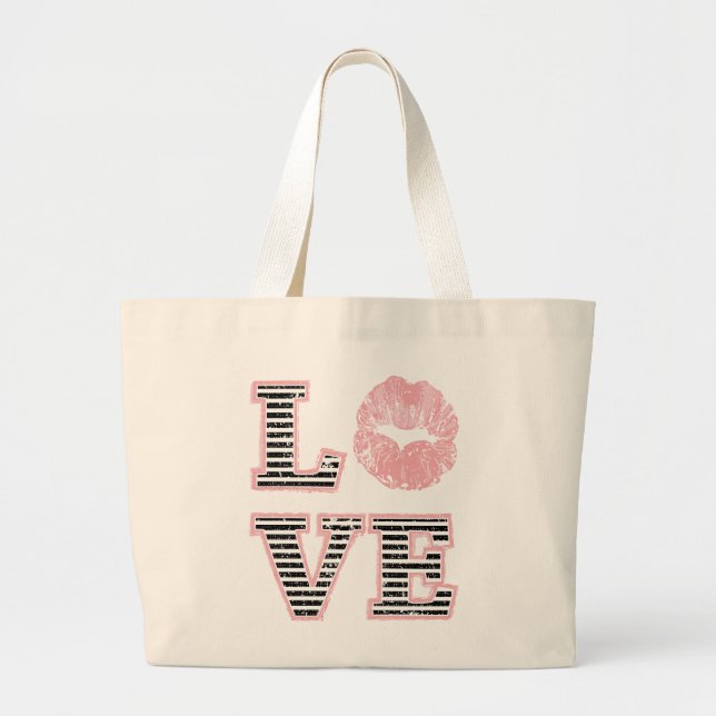 Grand Tote Bag Lèvres d'amour (Devant)