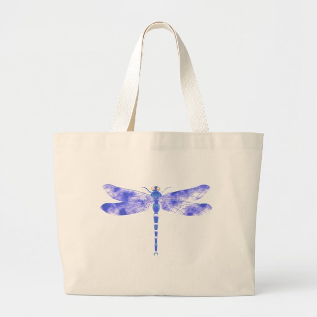 Grand Tote Bag Libellule bleue (Devant)