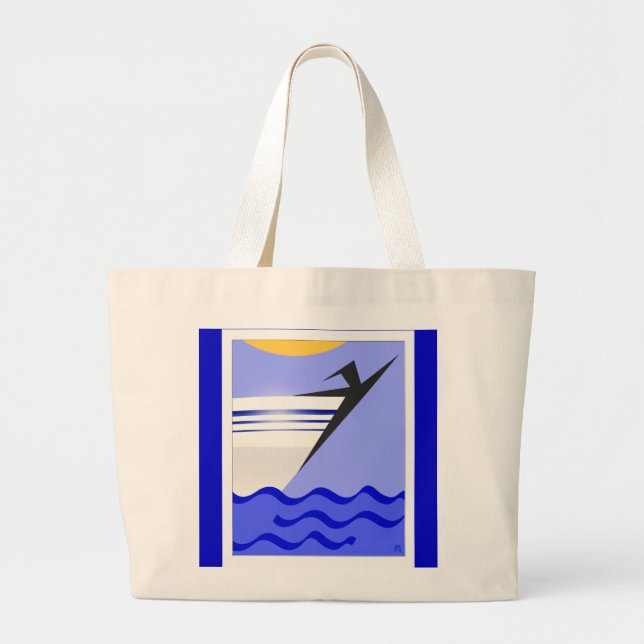 Grand Tote Bag Liberté En Mer Ouverte (Devant)